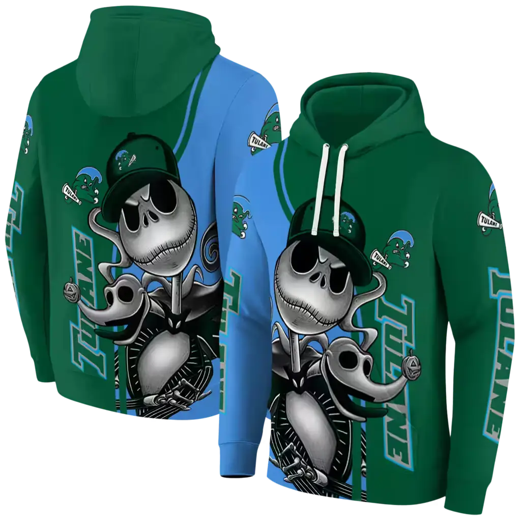 tulane green wave jack skellington green hoodie fashion forward tulane green wave jack skellington green hoodie fashion forward