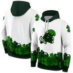 tulane green wave lucky motif white green hoodie best selling