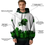 tulane green wave lucky motif white green hoodie best selling