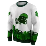 tulane green wave lucky motif white green hoodie best selling