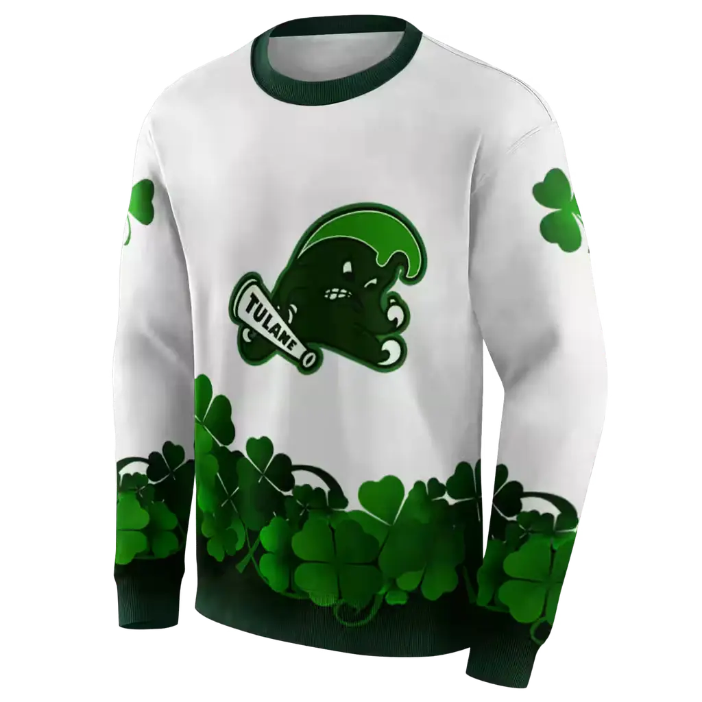 tulane green wave lucky motif white green hoodie new arrival tulane green wave lucky motif white green hoodie new arrival