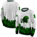 tulane green wave lucky motif white green hoodie best selling