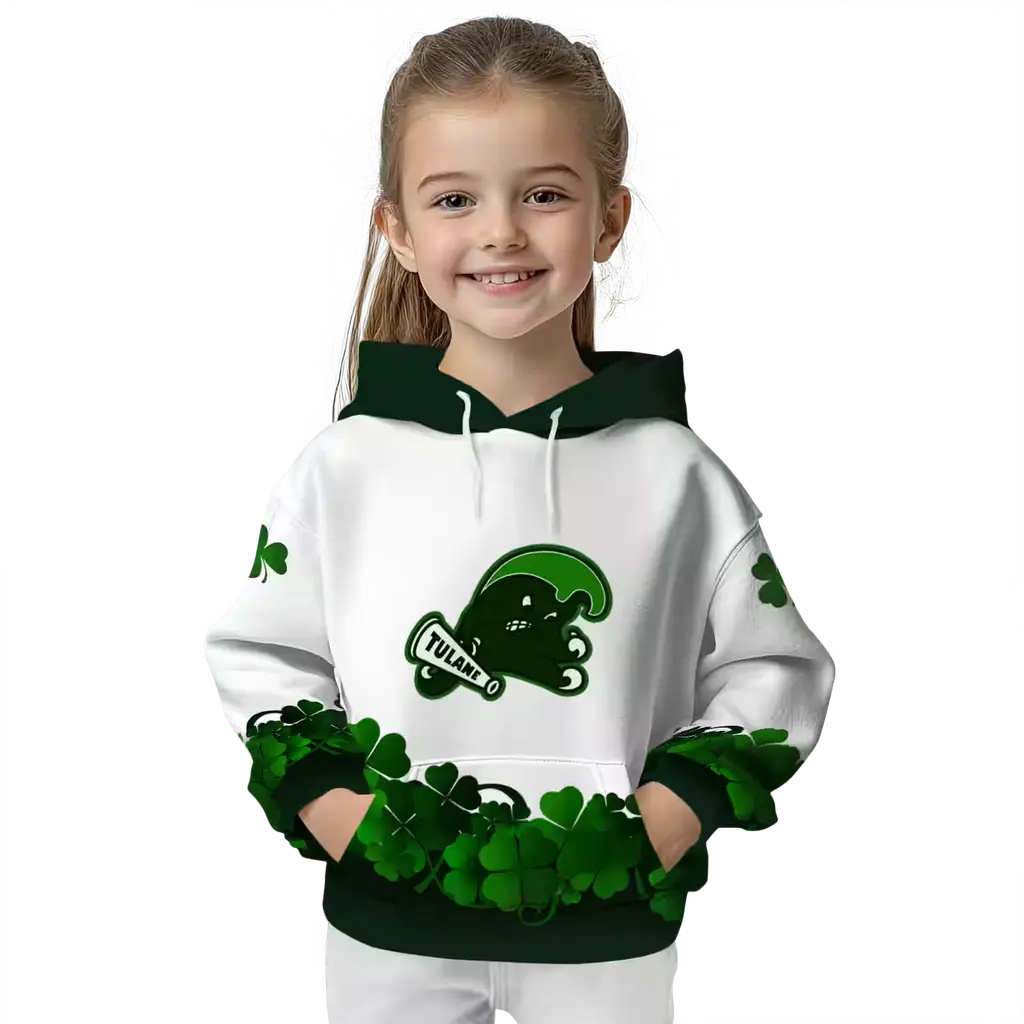 tulane green wave lucky motif white green hoodie top rated tulane green wave lucky motif white green hoodie top rated