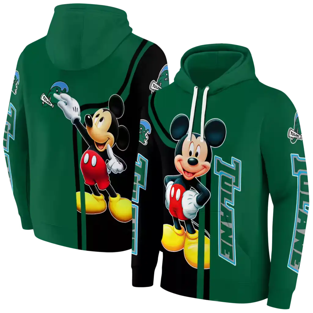 tulane green wave mickey mouse green black hoodie fashion forward tulane green wave mickey mouse green black hoodie fashion forward