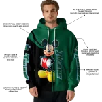tulane green wave mickey mouse green black hoodie best selling