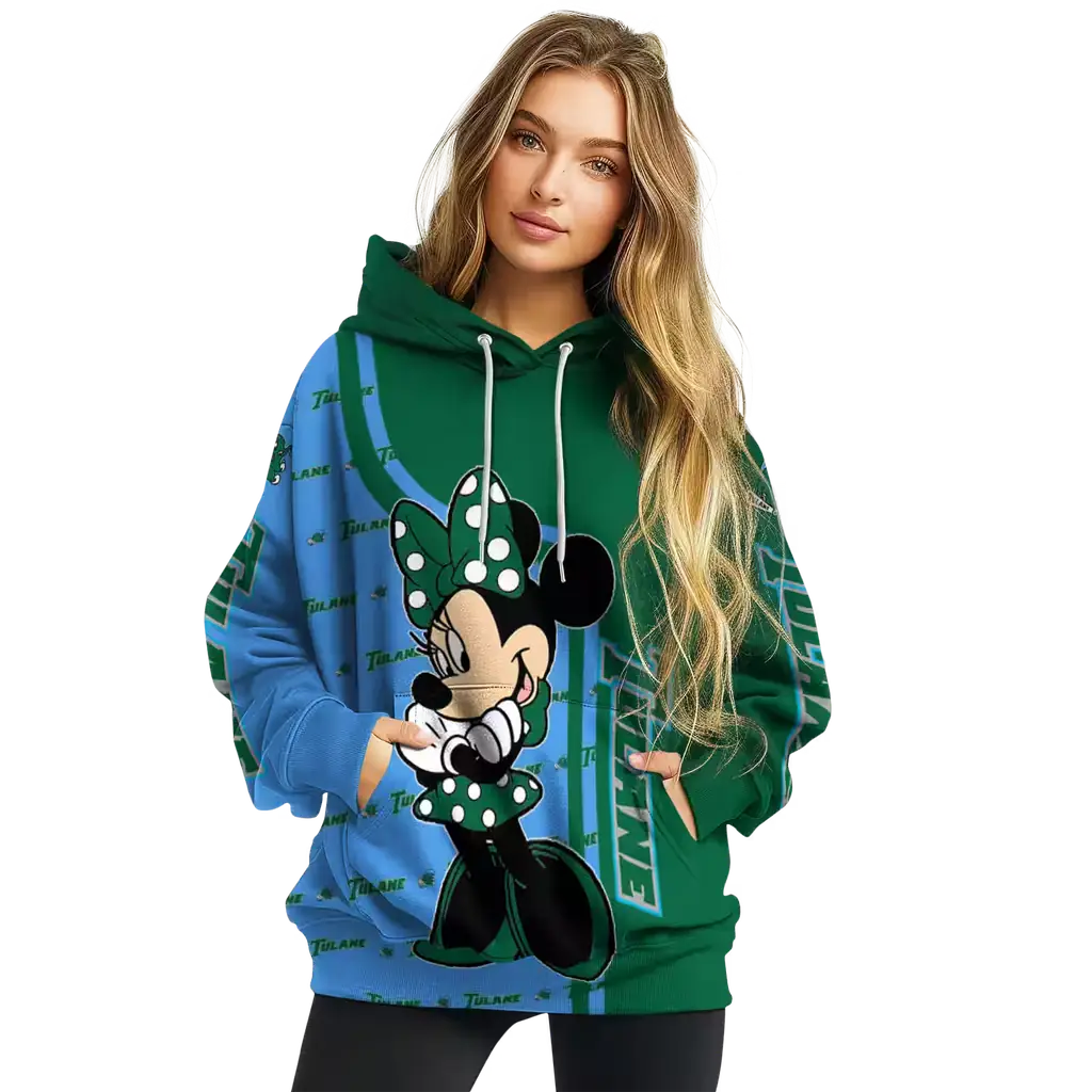 tulane green wave minnie mouse green hoodie high quality tulane green wave minnie mouse green hoodie high quality