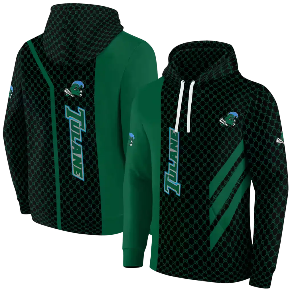 tulane green wave monogram pattern green hoodie fashion forward tulane green wave monogram pattern green hoodie fashion forward