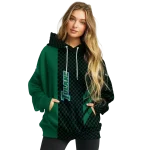tulane green wave monogram pattern green hoodie best selling
