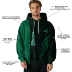 tulane green wave monogram pattern green hoodie best selling