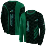 tulane green wave monogram pattern green hoodie best selling