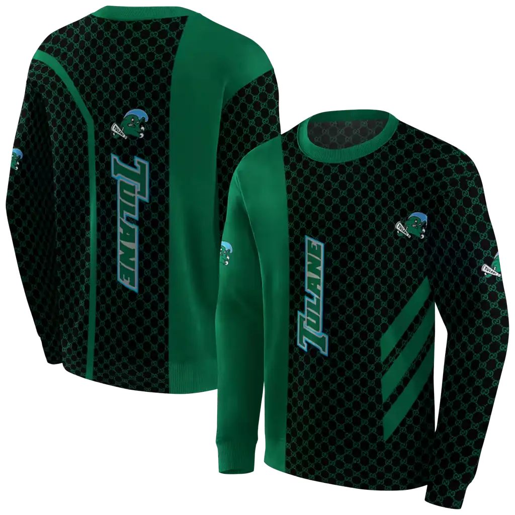 tulane green wave monogram pattern green hoodie premium grade tulane green wave monogram pattern green hoodie premium grade