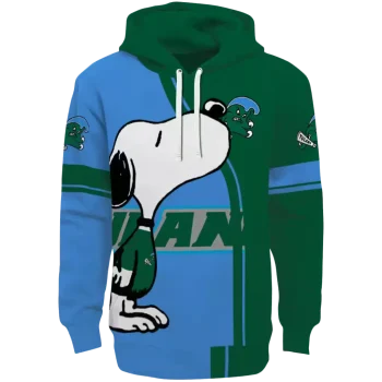 tulane green wave playful snoopy green hoodie best selling