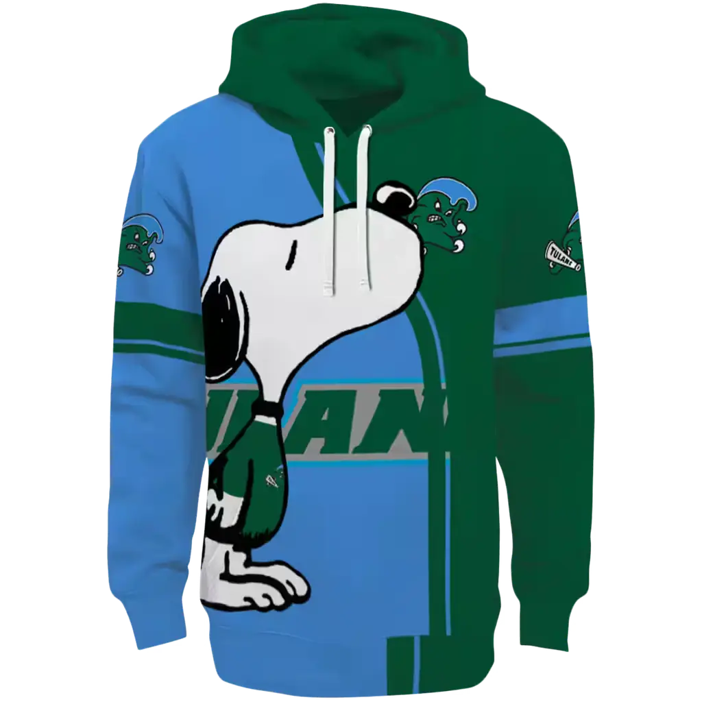 tulane green wave playful snoopy green hoodie best selling tulane green wave playful snoopy green hoodie best selling