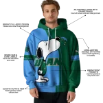 tulane green wave playful snoopy green hoodie best selling