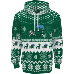 tulane green wave reindeer motif green hoodie best selling