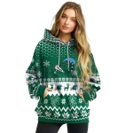 tulane green wave reindeer motif green hoodie best selling