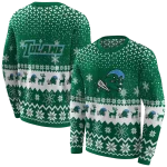 tulane green wave reindeer motif green hoodie best selling