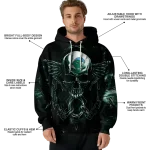 tulane green wave skull artwork green black hoodie best selling