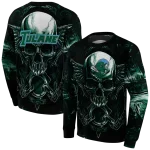 tulane green wave skull artwork green black hoodie best selling