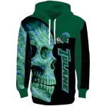 tulane green wave skull motif green black hoodie best selling