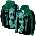 tulane green wave skull motif green black hoodie best selling