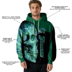 tulane green wave skull motif green black hoodie best selling