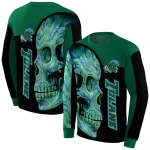 tulane green wave skull motif green black hoodie best selling