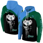 tulane green wave skull punisher blue black hoodie best selling