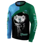 tulane green wave skull punisher blue black hoodie best selling