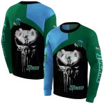 tulane green wave skull punisher blue black hoodie best selling