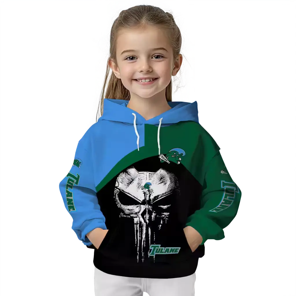 tulane green wave skull punisher blue black hoodie top rated tulane green wave skull punisher blue black hoodie top rated