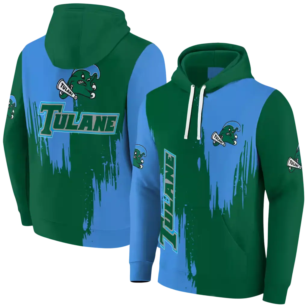tulane green wave splatter effect green hoodie fashion forward tulane green wave splatter effect green hoodie fashion forward