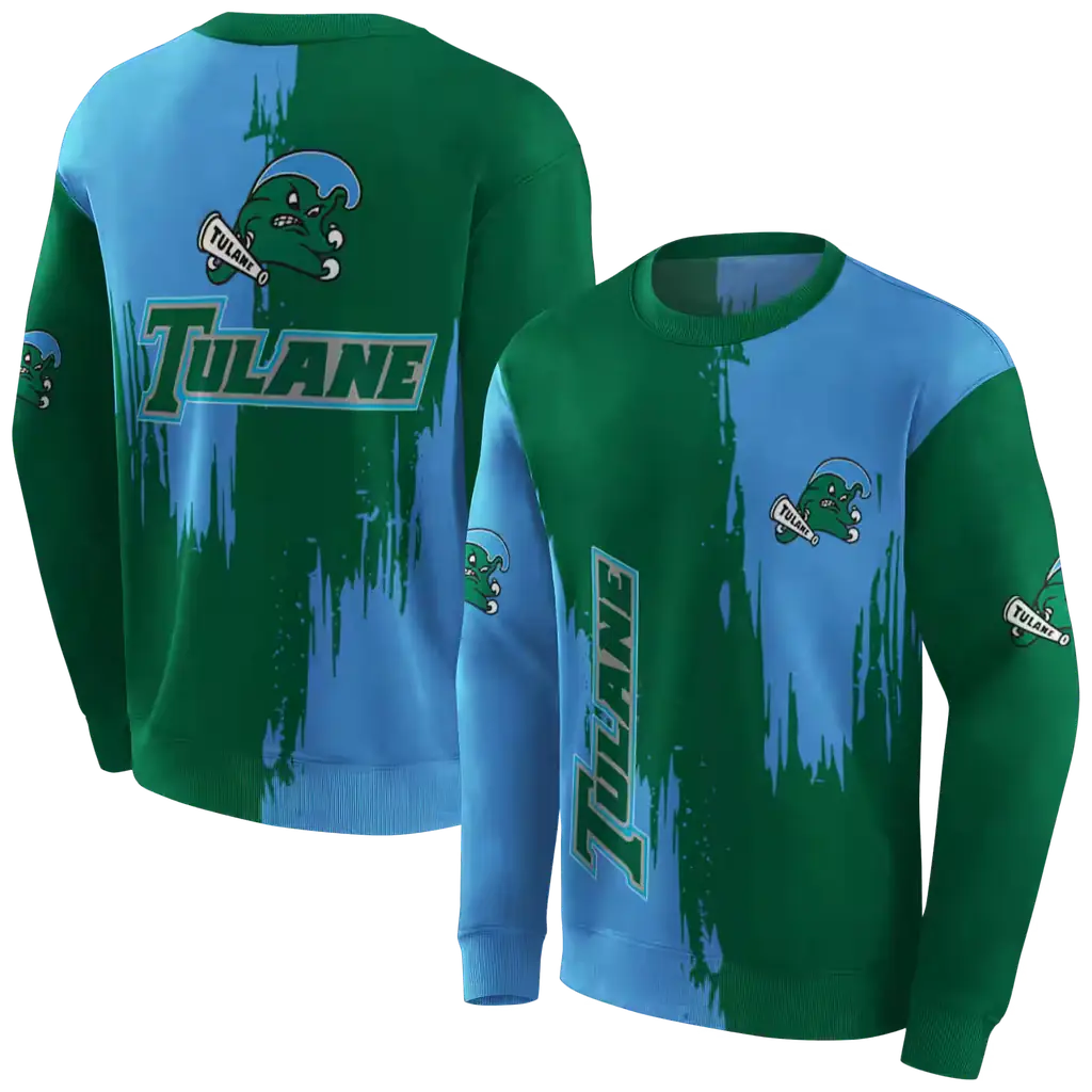 tulane green wave splatter effect green hoodie premium grade tulane green wave splatter effect green hoodie premium grade