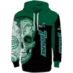 tulane green wave sugar skull green black hoodie best selling