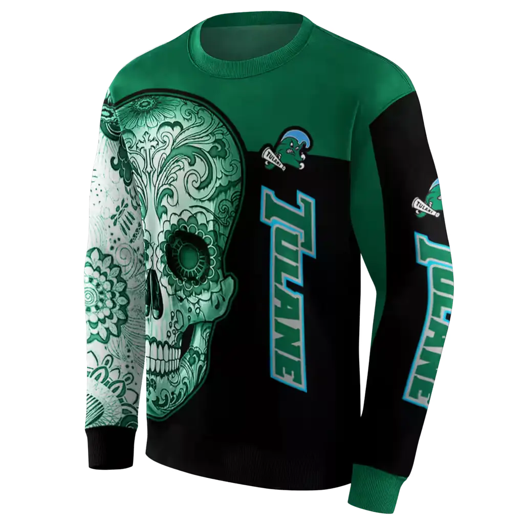 tulane green wave sugar skull green black hoodie new arrival tulane green wave sugar skull green black hoodie new arrival