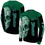 tulane green wave sugar skull green black hoodie best selling