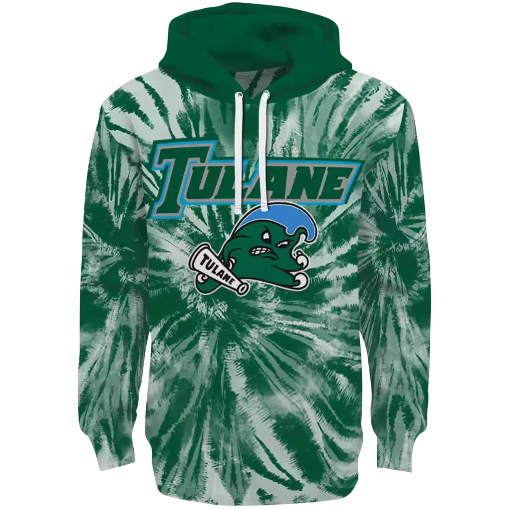 tulane green wave tie dye pattern green hoodie best selling tulane green wave tie dye pattern green hoodie best selling