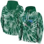 tulane green wave tie dye pattern green hoodie best selling