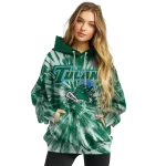 tulane green wave tie dye pattern green hoodie best selling