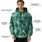 tulane green wave tie dye pattern green hoodie best selling