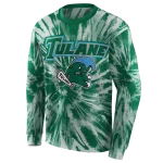 tulane green wave tie dye pattern green hoodie best selling