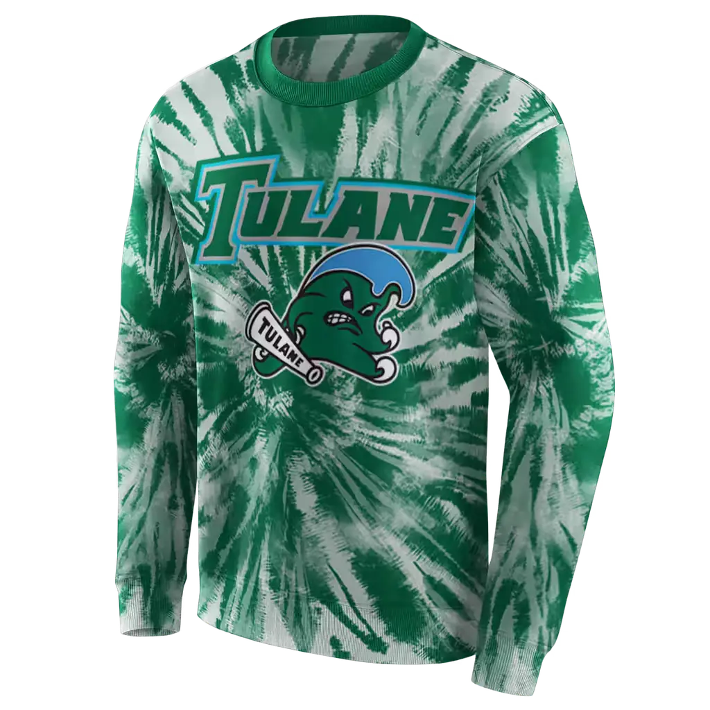 tulane green wave tie dye pattern green hoodie new arrival tulane green wave tie dye pattern green hoodie new arrival