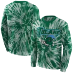 tulane green wave tie dye pattern green hoodie best selling