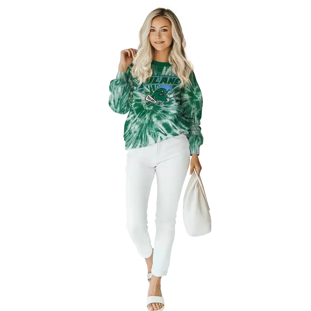tulane green wave tie dye pattern green hoodie trendy tulane green wave tie dye pattern green hoodie trendy