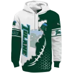 tulane green wave triangular pattern green white hoodie best selling