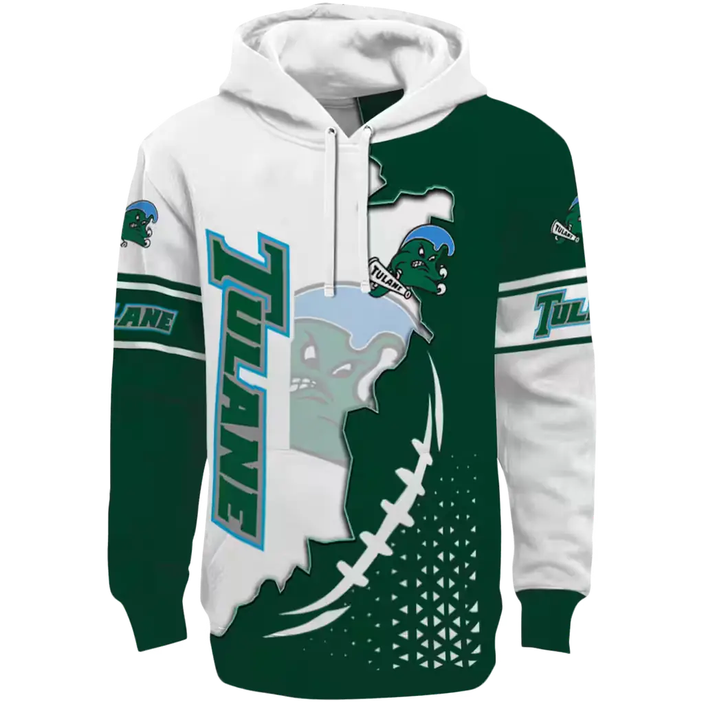 tulane green wave triangular pattern green white hoodie best selling tulane green wave triangular pattern green white hoodie best selling