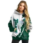 tulane green wave triangular pattern green white hoodie best selling