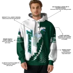 tulane green wave triangular pattern green white hoodie best selling