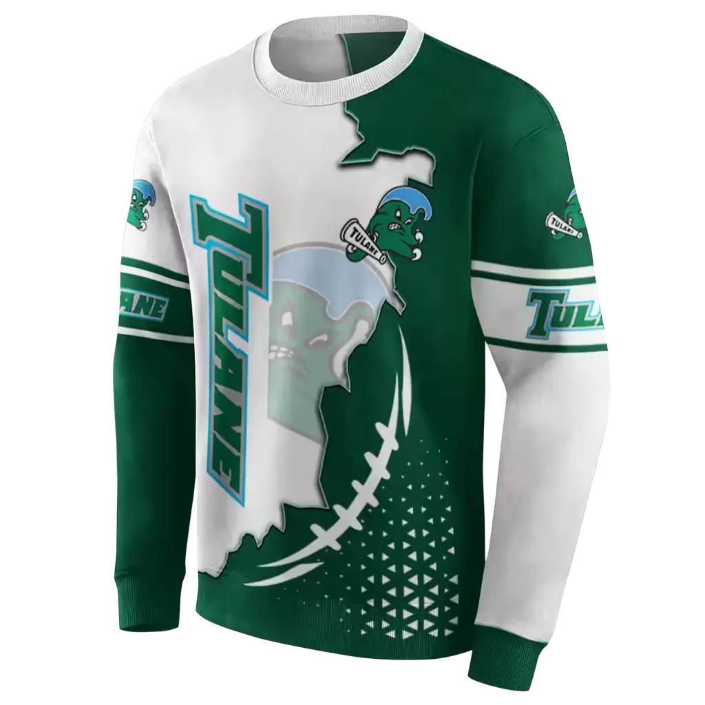 tulane green wave triangular pattern green white hoodie new arrival tulane green wave triangular pattern green white hoodie new arrival