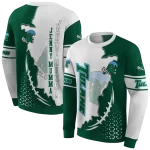 tulane green wave triangular pattern green white hoodie best selling